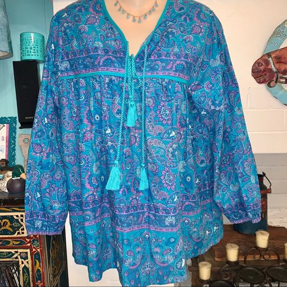 NEW HOUSE OF SKYE BOHEMIAN RHAPSODY GYPSY BLOUSE - Picture 1 of 8